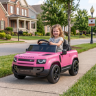 Qaba 12V Ride on Car Licensed Land Rover with Remote, Suspension - Pink-Four-wheel suspension reduces bumps for smoother ride comfort
