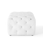Modway Amour Tufted Button Square Faux Leather Ottoman - White-6