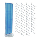 Azar Revolving Studio Base Pegboard Floor Stand - 60" x 16" - Blue-Includes a T-strip sign holder that can be attached to the top of the pegboard display