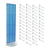 Azar Revolving Studio Base Pegboard Floor Stand - 60" x 16" - Blue-Includes a T-strip sign holder that can be attached to the top of the pegboard display