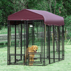 PawHut Outdoor Dog Kennel - 8' x 4' x 6' - Red-Oxford cloth cover to use in summer or on otherwise sunny days 