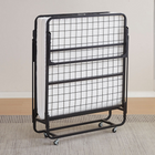 MotionGrey Portable Foldable Guest Bed with Mattress and Locking Casters - Twin - Black-5