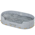PawHut Pet Bed with Washable Cushion - Grey-Spacious interior with bolstered sides offers comfort and restful sleep 