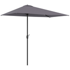 Outsunny Half Patio Umbrella with 5 Ribs - 8' - Grey-UV resistant polyester canopy for more sun protection in the outdoor