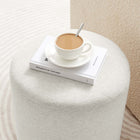 Modway Callum 16" Round Woven Heathered Fabric Upholstered Ottoman - Heathered Weave/Ivory-Arrives Fully Assembled