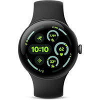 Google Pixel Watch 3 - 45 mm - Bluetooth/Wi-Fi - Matte Black Case - Obsidian Band-Bigger display, Brighter screen: Twice as bright, 40% more display and more responsive than before - the Actual screen is designed to make it easy to see your stats and info