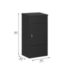 Ceha Canada Large Parcel Drop Box - 21" W x 16" D x 41" H - Black-ANTI-THEFT PROTECTION: Secure key lock, internal hinge, anti-theft baffle, reinforced screws, and hydraulic poles ensure your parcels are safe from theft and damage