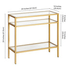 Hudson&Canal Sivil 24"W Rectangular Side Table - Brass-9