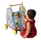 Manhattan Toy Wildwoods Owl Wooden Cart Shape Sorter-Woods wheels with plastic rims