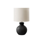 Monarch Specialties 16" H Contemporary Table Lamp - Black Resin / Ivory / Cream Shade-Contemporary 16"h table lamp featuring a stylish black resin base with a textured finish, perfectly complementing any decor in an office, living room, or bedroom setting