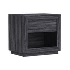 Manhattan Comfort Soren 26" Contemporary 1-Drawer Nightstand - Charcoal Grey-Elevated base design adds a refined touch while keeping the piece sturdy and grounded