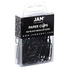 JAM Paper Colourful Standard Paper Clips - 1"- Black - 100 Pack-Size: 1 inch (Standard/Regular) | Keep your stacks of paper organized with coloured paper clips