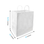 Reliabag Paper Bags - Twist Handles - 14" W x 10" D x 15.75" H - White - 200 Pack-Re-enforced Twisted Twine Handles