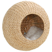 PawHut Mounted Condo Cat Wall Shelf with Cushion - Beige-Wall-mounted design saves floor space in your home 