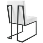 Modway Privy Black Stainless Steel Upholstered Fabric Dining Chair - Black/White-Dense Foam Padding