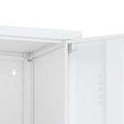 Manhattan Comfort Naomi 15" Modern Single Locker Storage Cabinet - White-Metal Legs with Adjustable Floor Protectors for Custom Fitted Stability