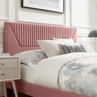 Modway Yasmine Channel Tufted Performance Velvet King Platform Bed - Dusty Rose-Wood Slat Support System