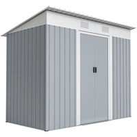 Outsunny 7' x 4' Outdoor Storage Shed - Grey-Ample storage space
