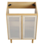 Modway Calla 24" Perforated Metal Bathroom Vanity Cabinet - Oak-Sink Basin Not Included