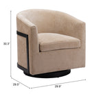 Zuo Hanko Swivel Chair - Golden Beige-6