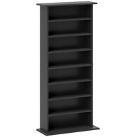 HOMCOM Slim Media Storage Cabinet - Black-Holds up to 360 CDs in 8 compartments