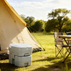 HOMCOM Outdoor Portable Travel Toilet for Camping - 20 L-Full-size seat and lid provides comfort for adults and kids alike