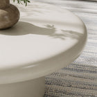 Modway Argos Indoor/Outdoor Patio Concrete Round Coffee Table - White-Easy Assembly Required
