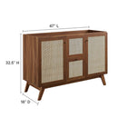 Modway Soma 48" Single or Double Sink Compatible Bathroom Vanity Cabinet - Walnut-Adjustable Shelves
