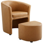 Modway Divulge Armchair and Ottoman - Tan-Modern armchair