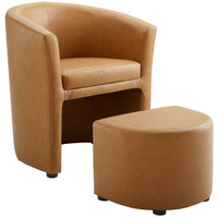 Modway Divulge Armchair and Ottoman - Tan-Modern armchair