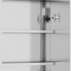 Kleankin Wall Mounted Hinged Door Bathroom Mirror Cabinet - Silver-Features padded hinges that make doors open and close slowly and smoothly