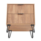 Manhattan Comfort DUMBO 20.07" Modern 2-Drawer Nightstand - Golden Brown-10