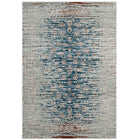Modway Hesper Distressed Contemporary Floral Lattice Area Rug - 5 ft W x 8 ft L - Teal Beige/Brown-Distressed Contemporary Floral Lattice Area Rug