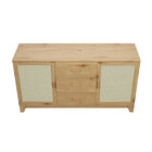 Manhattan Comfort Sheridan 59.05" Mid-Century Modern Sideboard Cabinet - Nature-17.71" L x 59.05" W x 31.49" H