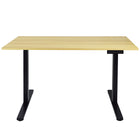 Ezywork Dual Motor Electric Height Adjustable Standing Desk - 48" x 24" - Black Frame / Bright Wood Table Top-Whole piece table top 48" x 24" (120cm x 60cm) 