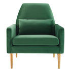 Modway Liliana Performance Velvet Armchair - Emerald-Sturdy Construction