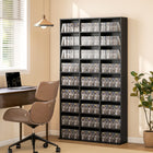 HOMCOM 9-Tier Media Storage Cabinet - 68.9" H - Black-Slim design saves floor space while maximising vertical storage