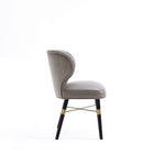 Manhattan Comfort Strine 21.65" Modern Velvet and Leatherette Upholstered Dining Chair - Dark Taupe-Seat Height: 19.3