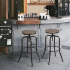 Homy Casa Counter/Bar Stool Adjutable Height Swivel  - Walnut - 2 Pack-Ring footrest at the right height to rest your feet