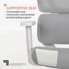 Sharper Image S-800 Ergonomic Mesh Swivel Executive Massage Chair - Light Grey-SynchroTech seat plate that tilts and locks in multiple angled positions