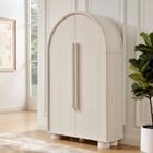 Modway Bellamy Arched Fold-Out Desk Cabinet - Ash-Adjustable Interior Shelf