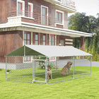 PawHut Outdoor Dog Kennel with Waterproof Cover - 13' x 7.5' x 4.9' - Silver-Plenty of room for play and comfort 
