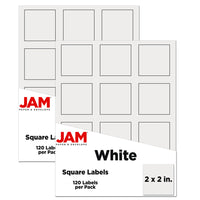 JAM Paper Square Address Labels, 2 x 2, White, 240 Pack-Mailing Address Labels
