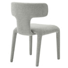 Modway Stellan Curved Back Boucle Upholstered Dining Chair - Dove Grey - 2 Pack-9