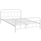 Modway Maisie Stainless Steel Queen Bed Frame - White-Rustic Cottage Metal Platform Bed