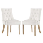 Modway Pose Performance Velvet Dining Chair - Ivory - 2 Pack-Modern Accent Chair