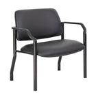 Nicer Interior Anti-Microbial Bariatric Guest Chair - Black-Powder coated black steel frame and legs for a low key style