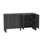 Manhattan Comfort Linda 60" Modern 4-Door Sideboard - Charcoal Gray-Features 2 Media Holes for Media and Wire Management