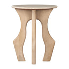 Zuo Eda Side Table - White/Natural-Natural Marble round shape tabletop