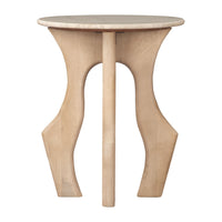 Zuo Eda Side Table - White/Natural-Natural Marble round shape tabletop